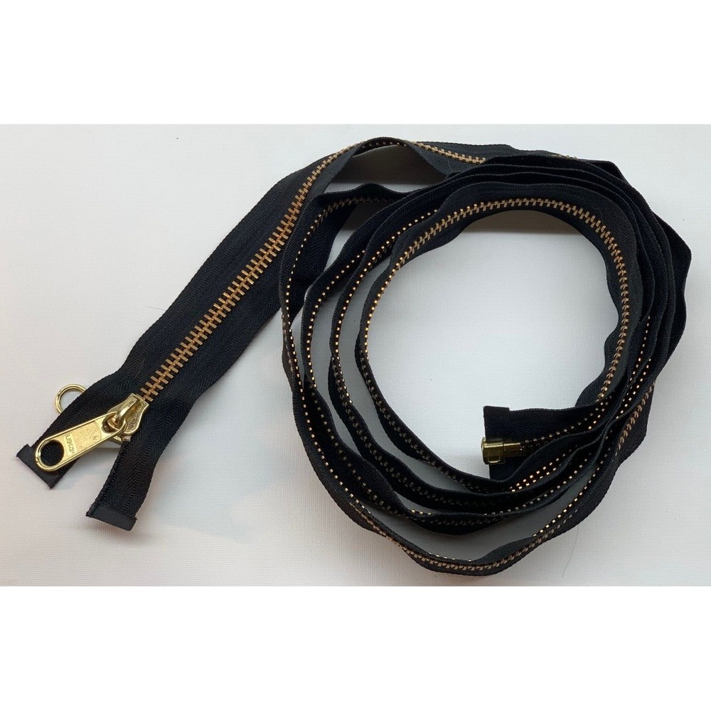 3 Industrial Double Pull Brass Teethed‎ Zippers 8 Foot / 96" Long